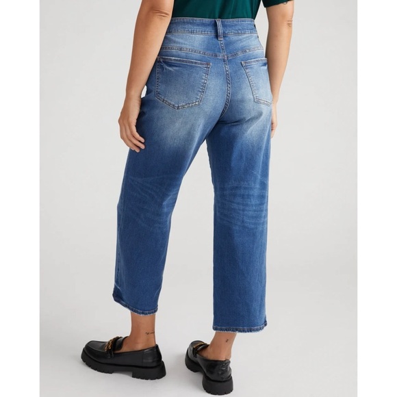 Universal Standard Bae Boyfriend Crop Jeans Color Princeton Blue Size 4 - Picture 4 of 12